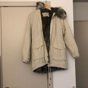 Faux Fur Cream Parka